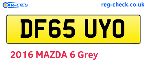 DF65UYO are the vehicle registration plates.