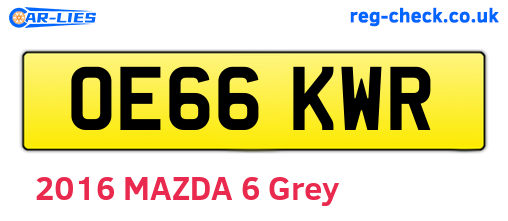 OE66KWR are the vehicle registration plates.