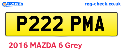 P222PMA are the vehicle registration plates.