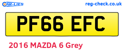 PF66EFC are the vehicle registration plates.