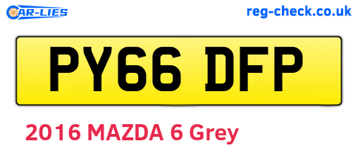 PY66DFP are the vehicle registration plates.