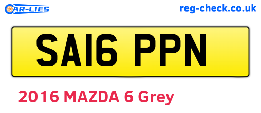 SA16PPN are the vehicle registration plates.