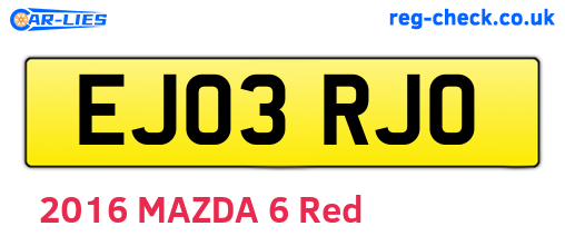 EJ03RJO are the vehicle registration plates.