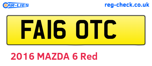 FA16OTC are the vehicle registration plates.