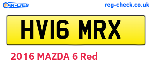 HV16MRX are the vehicle registration plates.