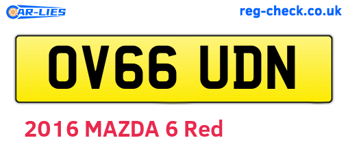 OV66UDN are the vehicle registration plates.
