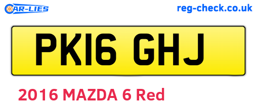 PK16GHJ are the vehicle registration plates.