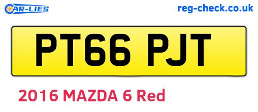 PT66PJT are the vehicle registration plates.