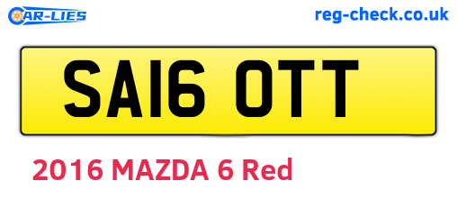 SA16OTT are the vehicle registration plates.