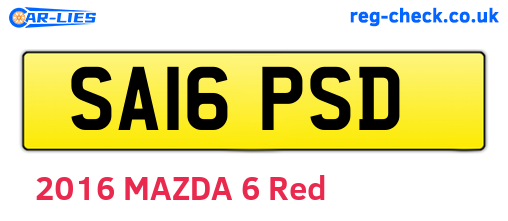 SA16PSD are the vehicle registration plates.