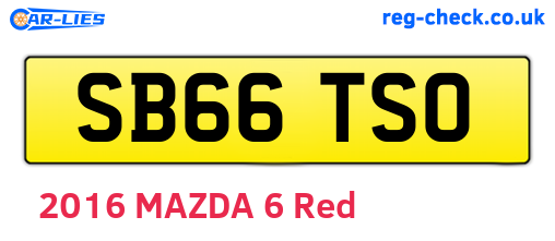 SB66TSO are the vehicle registration plates.
