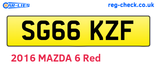 SG66KZF are the vehicle registration plates.