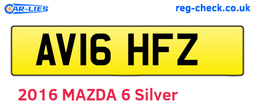 AV16HFZ are the vehicle registration plates.