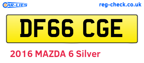 DF66CGE are the vehicle registration plates.