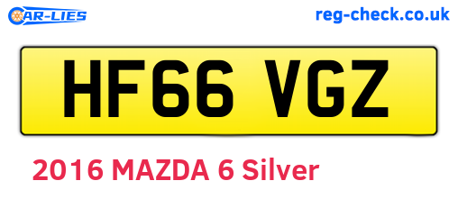 HF66VGZ are the vehicle registration plates.