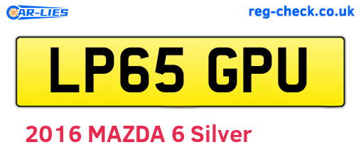 LP65GPU are the vehicle registration plates.