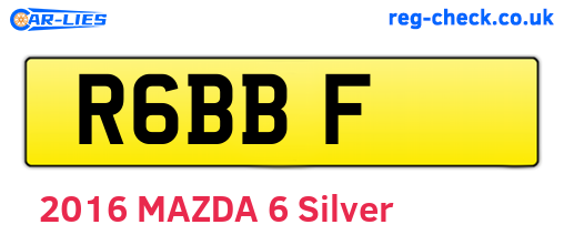 R6BBF are the vehicle registration plates.