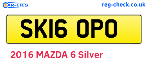 SK16OPO are the vehicle registration plates.