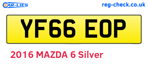 YF66EOP are the vehicle registration plates.