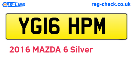 YG16HPM are the vehicle registration plates.