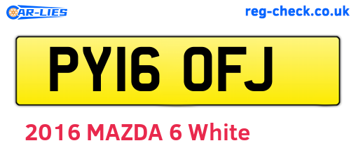 PY16OFJ are the vehicle registration plates.