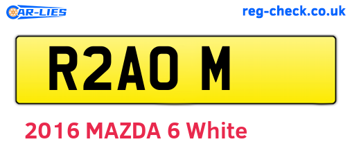 R2AOM are the vehicle registration plates.