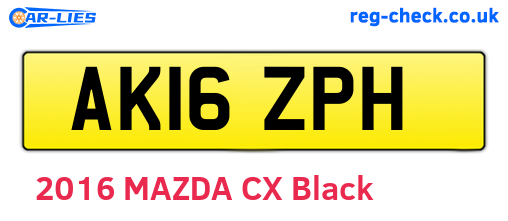 AK16ZPH are the vehicle registration plates.