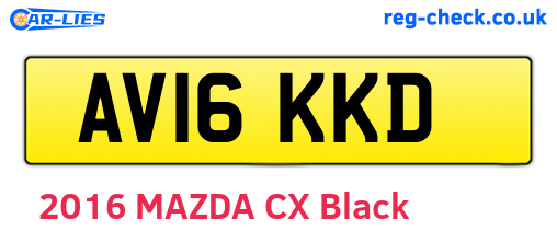 AV16KKD are the vehicle registration plates.