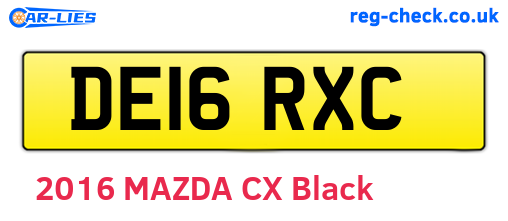 DE16RXC are the vehicle registration plates.