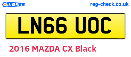 LN66UOC are the vehicle registration plates.