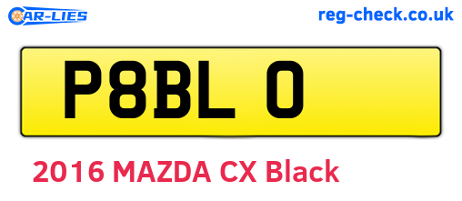 P8BLO are the vehicle registration plates.