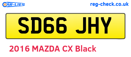 SD66JHY are the vehicle registration plates.