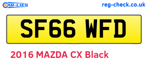 SF66WFD are the vehicle registration plates.