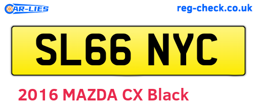 SL66NYC are the vehicle registration plates.