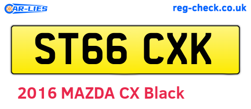 ST66CXK are the vehicle registration plates.