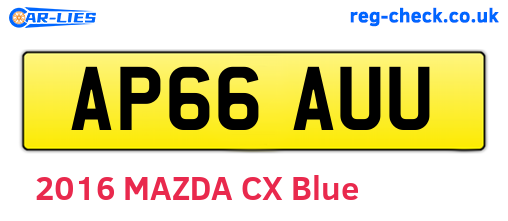 AP66AUU are the vehicle registration plates.