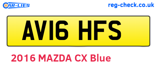 AV16HFS are the vehicle registration plates.