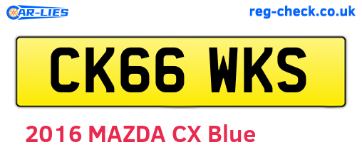 CK66WKS are the vehicle registration plates.