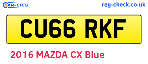 CU66RKF are the vehicle registration plates.
