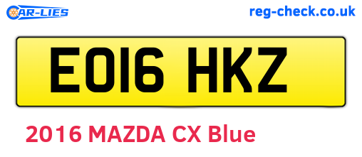 EO16HKZ are the vehicle registration plates.