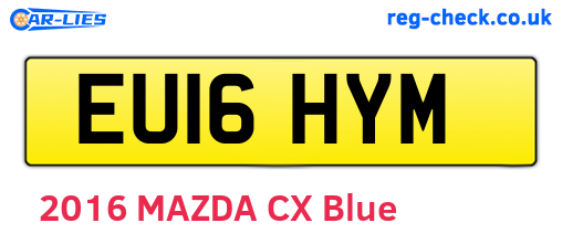EU16HYM are the vehicle registration plates.
