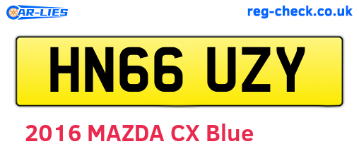 HN66UZY are the vehicle registration plates.