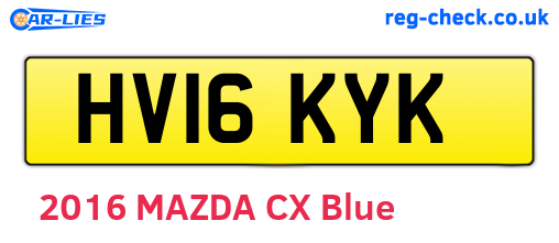 HV16KYK are the vehicle registration plates.