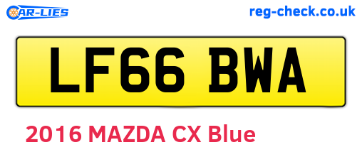 LF66BWA are the vehicle registration plates.
