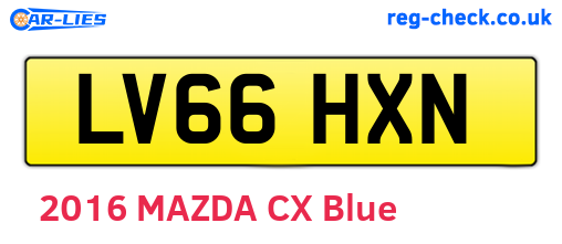 LV66HXN are the vehicle registration plates.