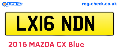 LX16NDN are the vehicle registration plates.