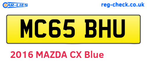 MC65BHU are the vehicle registration plates.