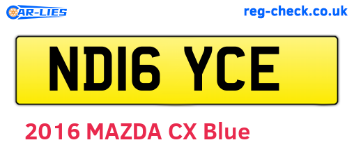 ND16YCE are the vehicle registration plates.