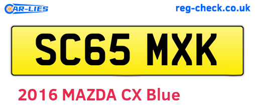 SC65MXK are the vehicle registration plates.