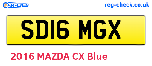 SD16MGX are the vehicle registration plates.